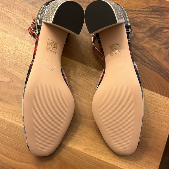 J Crew Tartan Plaid Rhinestone Holiday Heels - Picture 7 of 7